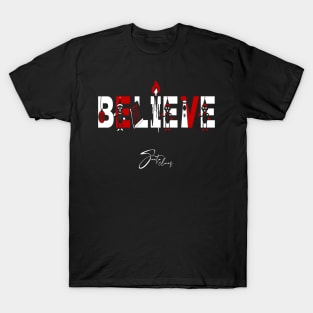 Believe With Santa Claus Signature Christmas Gifts T-Shirt